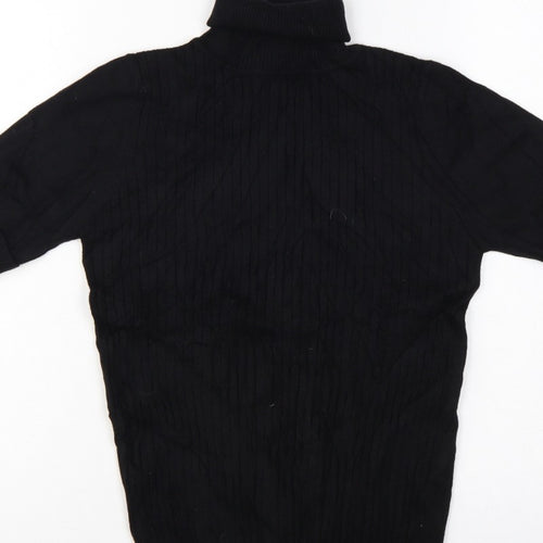 Quiz Women’s Black S Cable Knit Roll Neck Tunic Jumper