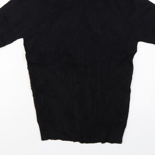 Quiz Women’s Black S Cable Knit Roll Neck Tunic Jumper