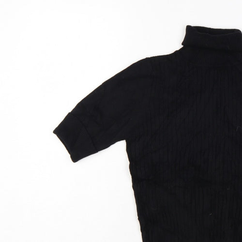 Quiz Women’s Black S Cable Knit Roll Neck Tunic Jumper