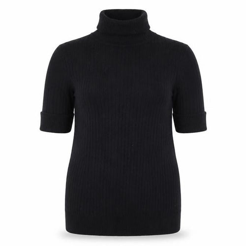 Quiz Women’s Black S Cable Knit Roll Neck Tunic Jumper