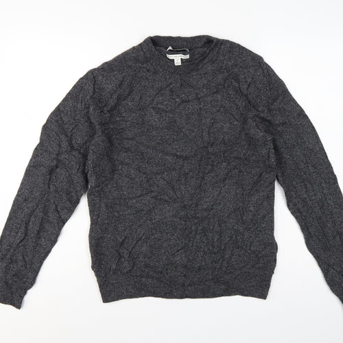 Marks & Spencer Men Grey M Lambswool Crew Neck Pullover Jumper