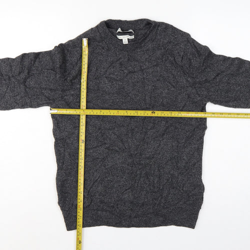 Marks & Spencer Men Grey M Lambswool Crew Neck Pullover Jumper