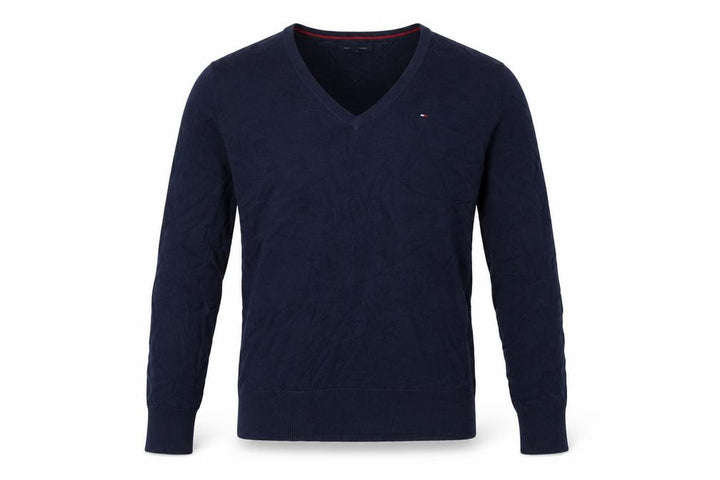 Tommy Hilfiger Men’s Blue M V-Neck Cotton Knit Pullover Jumper