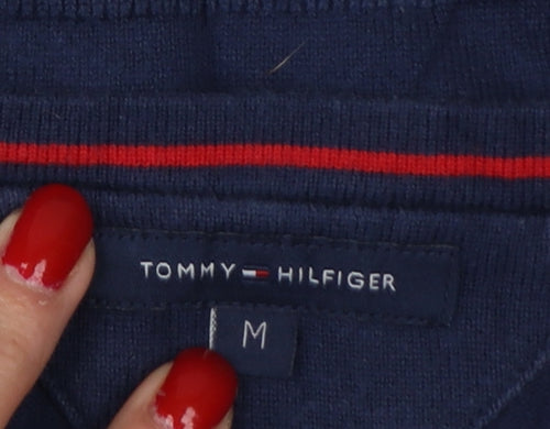 Tommy Hilfiger Men’s Blue M V-Neck Cotton Knit Pullover Jumper
