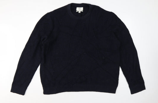 Marks and Spencer Men's Navy 2XL Lambswool Blend Crew Neck Pullover Jumper