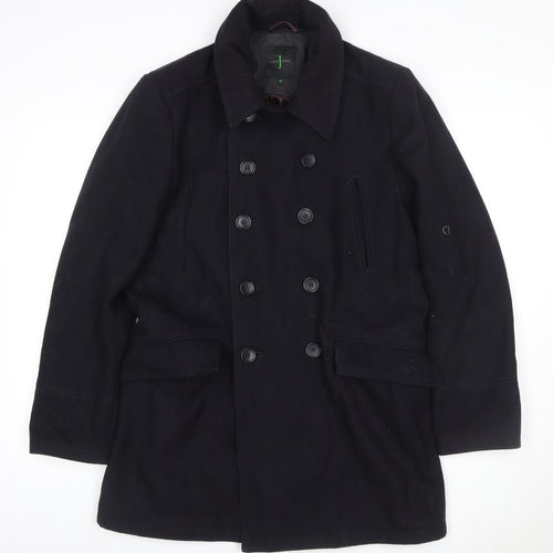 Jasper Conran Men’s Black M Wool Pea Coat Double Breasted