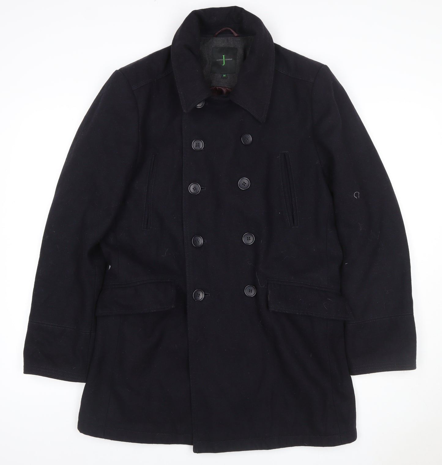 Jasper Conran Men’s Black M Wool Pea Coat Double Breasted