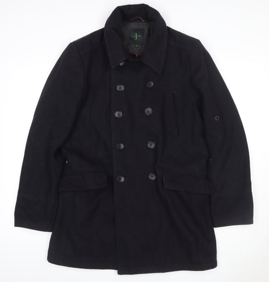 Jasper Conran Men’s Black M Wool Pea Coat Double Breasted