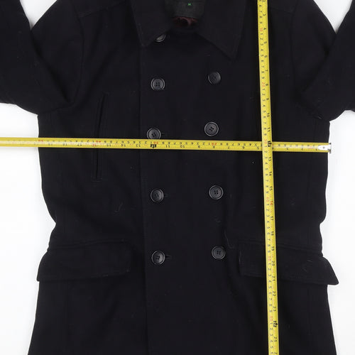 Jasper Conran Men’s Black M Wool Pea Coat Double Breasted