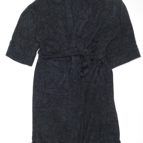 Marks and Spencer Women Black S Knit Belted Long Sleeve Robe