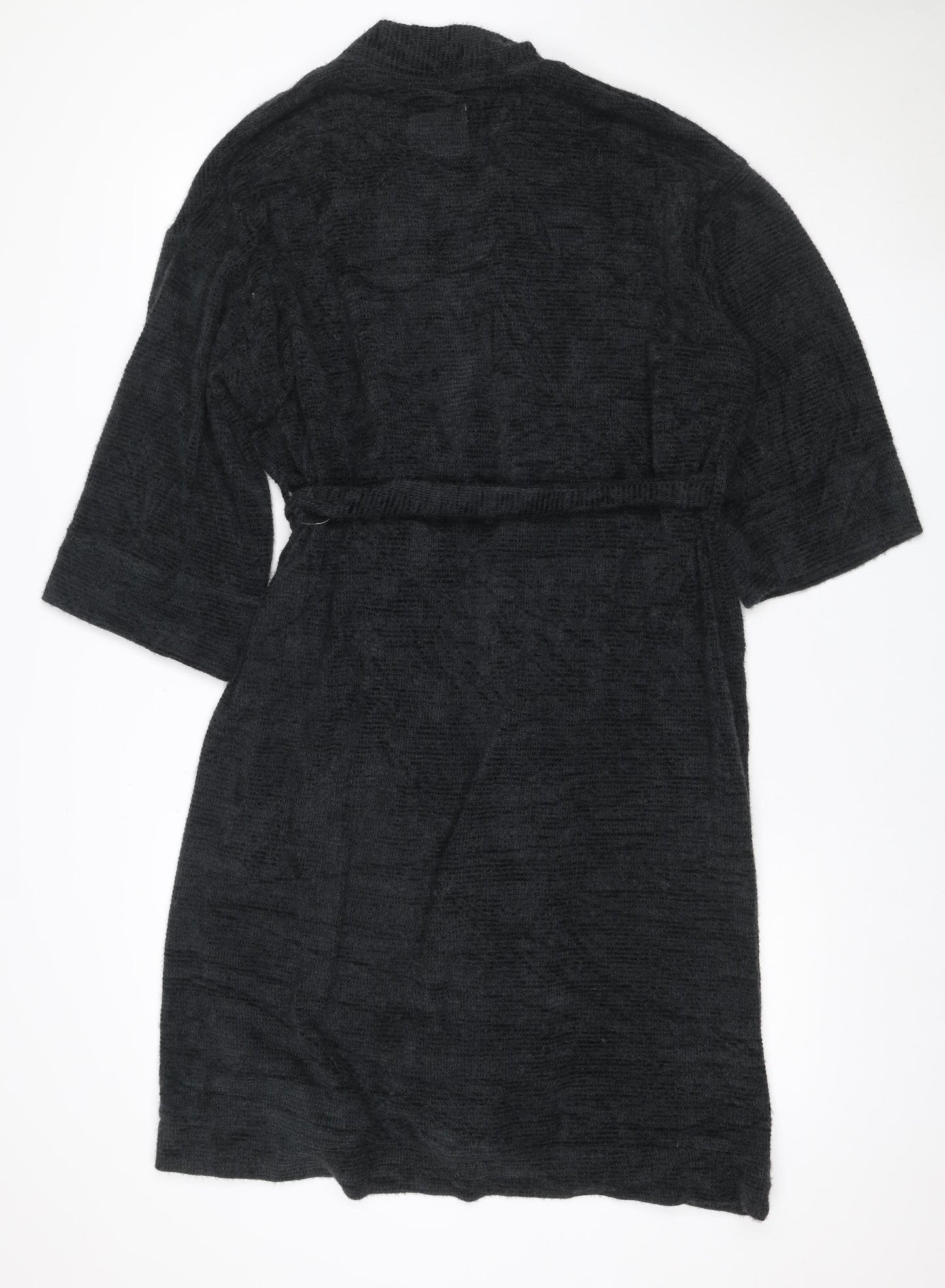 Marks and Spencer Women Black S Knit Belted Long Sleeve Robe