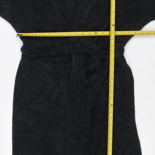Marks and Spencer Women Black S Knit Belted Long Sleeve Robe