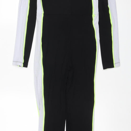 Topshop SNO Womens Black Colourblock Jersey Jumpsuit UK 10