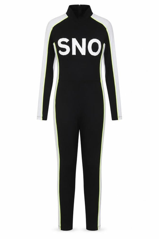 Topshop SNO Womens Black Colourblock Jersey Jumpsuit UK 10