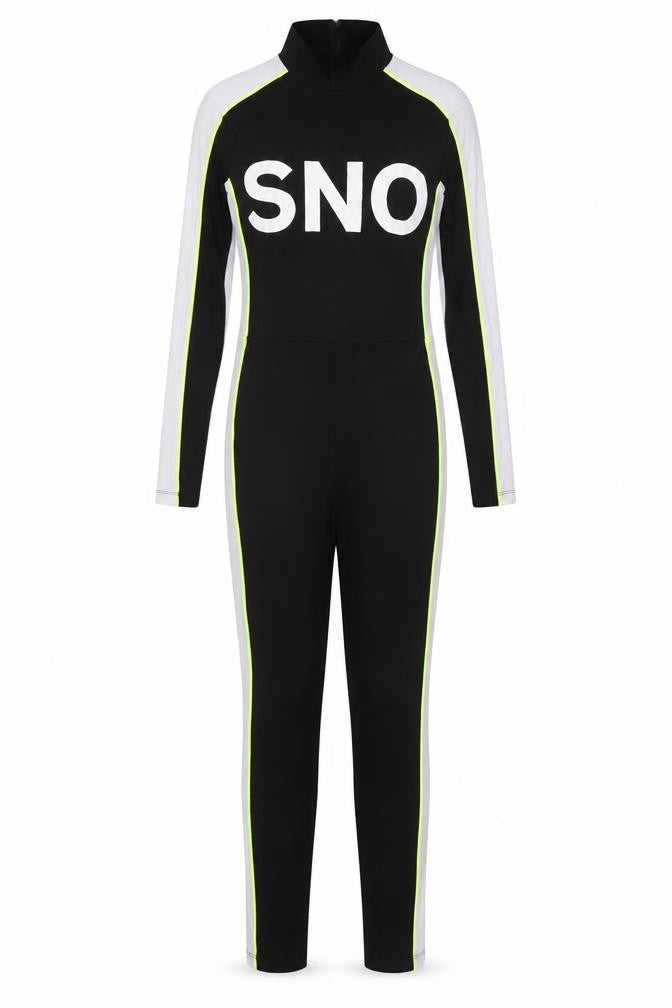 Topshop SNO Womens Black Colourblock Jersey Jumpsuit UK 10