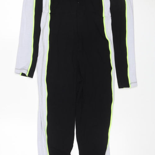 Topshop SNO Womens Black Colourblock Jersey Jumpsuit UK 10
