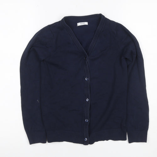 Very Girls Blue 10-11 Years V-Neck Button Knit School Cardigan
