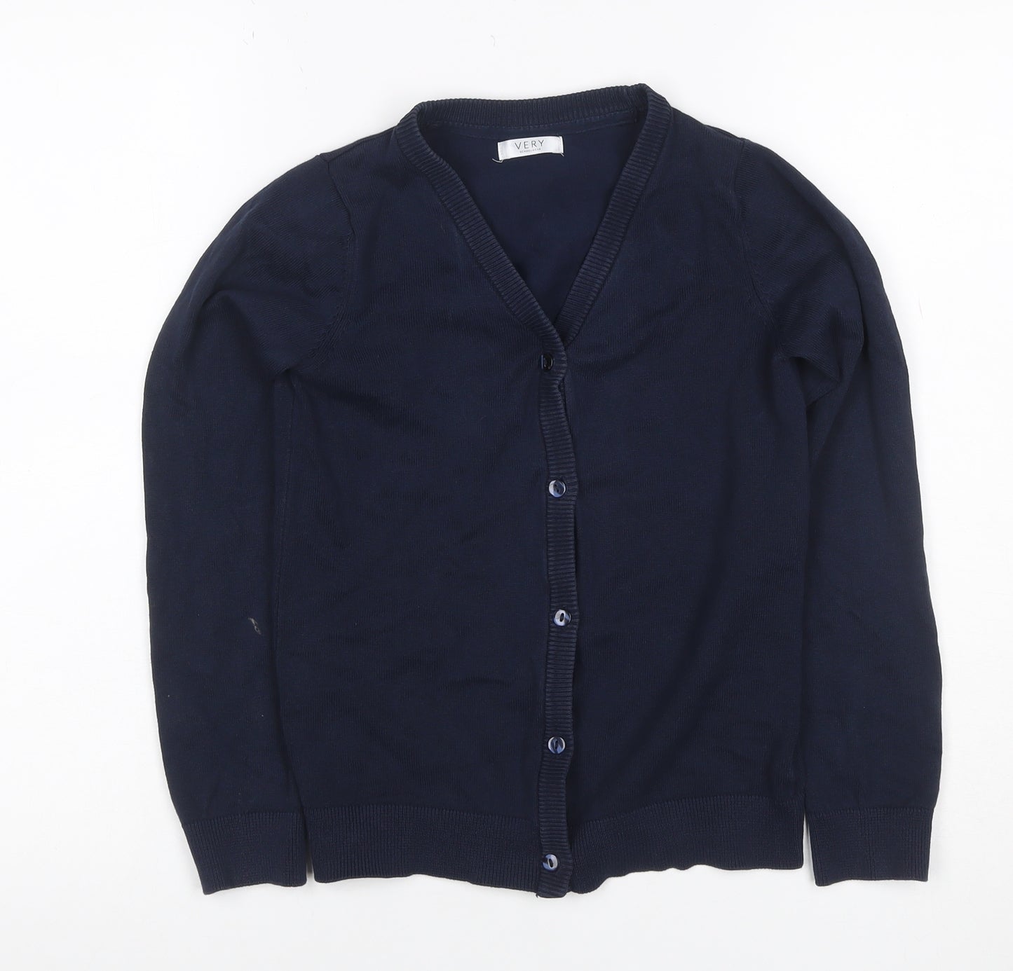 Very Girls Blue 10-11 Years V-Neck Button Knit School Cardigan