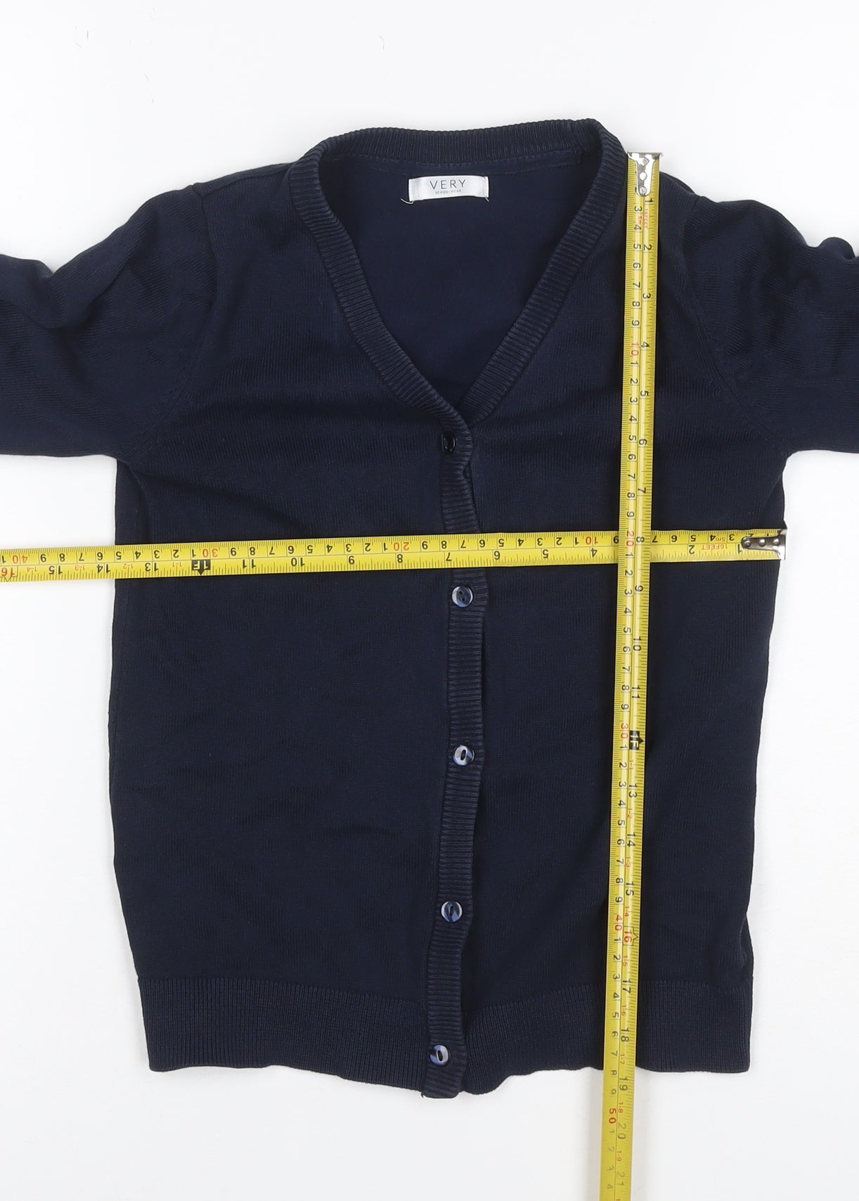 Very Girls Blue 10-11 Years V-Neck Button Knit School Cardigan