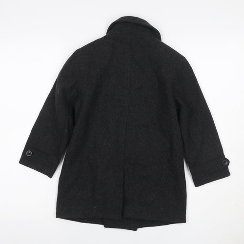 Gap Kids Boys Black 6-7 Years Pea Coat Double-Breasted Wool Blend