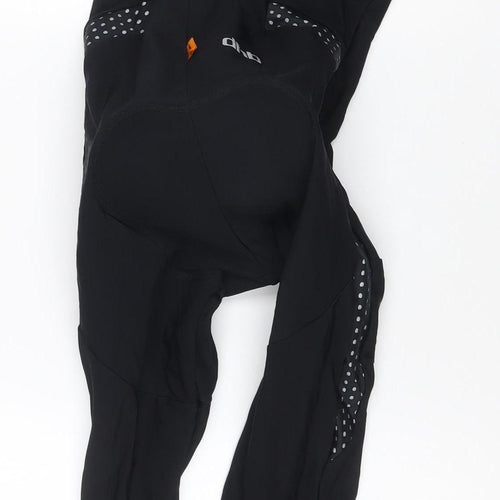 dhb Women’s Black L Padded Cycling Bib Compression Leggings Reflective