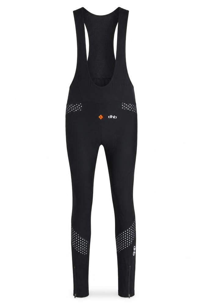dhb Women’s Black L Padded Cycling Bib Compression Leggings Reflective