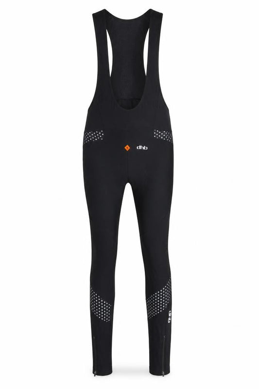 dhb Women’s Black L Padded Cycling Bib Compression Leggings Reflective