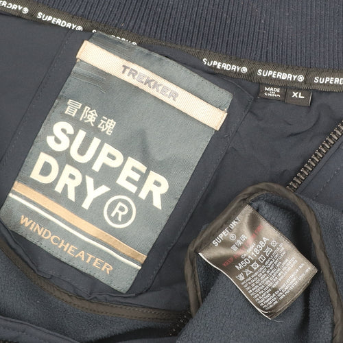 Superdry Men's Navy XL Trekker Windcheater Hooded Softshell Jacket