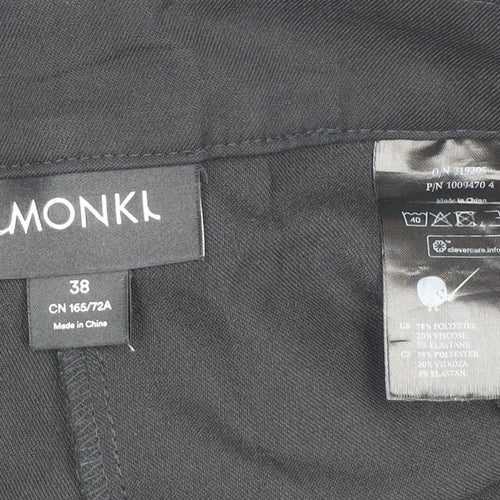 Monki Women’s Black Size 10 Wide-Leg Tailored Dress Trousers