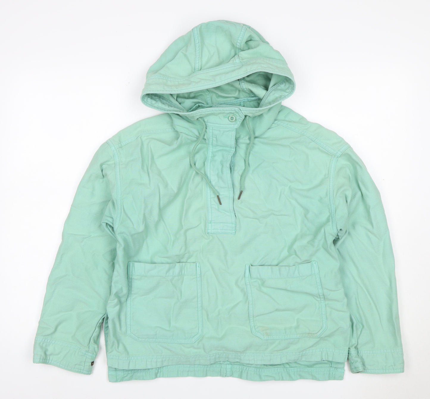 GAP Women's Green XS Petite Hooded Cotton Anorak Jacket Pockets