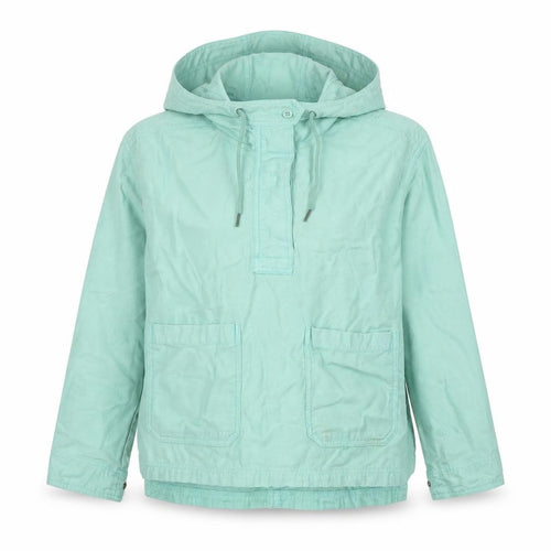 GAP Women's Green XS Petite Hooded Cotton Anorak Jacket Pockets