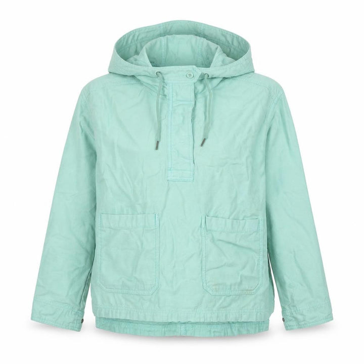 Gap Women's Green XS Petite Hooded Cotton Anorak Jacket Pockets