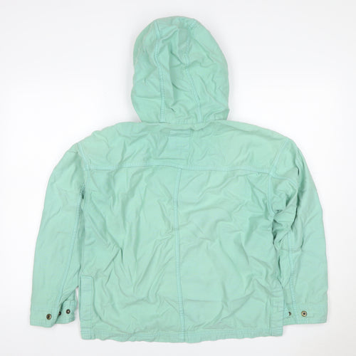 GAP Women's Green XS Petite Hooded Cotton Anorak Jacket Pockets