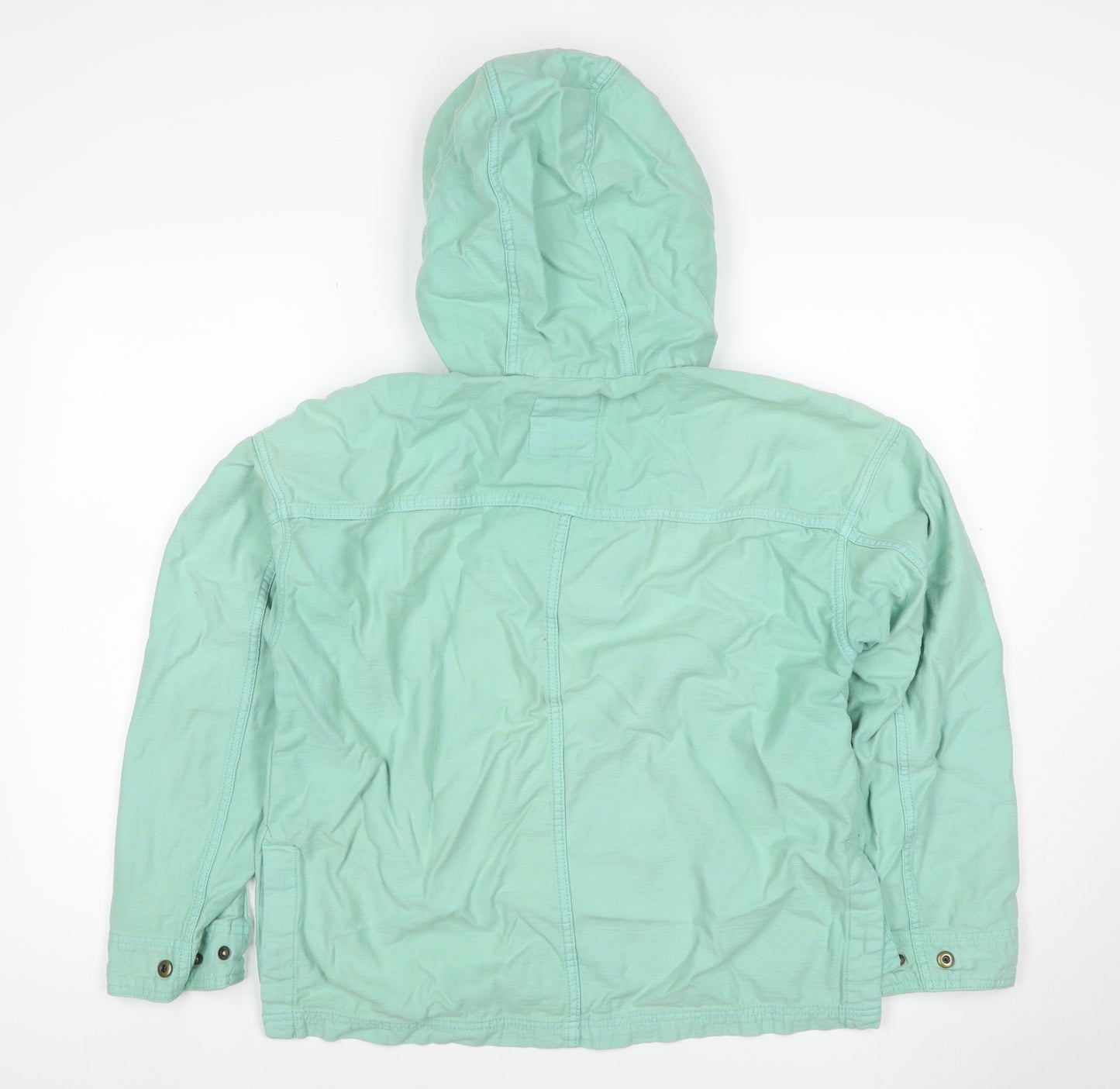 GAP Women's Green XS Petite Hooded Cotton Anorak Jacket Pockets