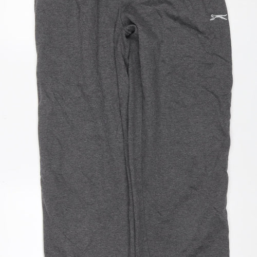Slazenger Men's Grey L Fleece Sweatpants Elastic Waist Track Trousers