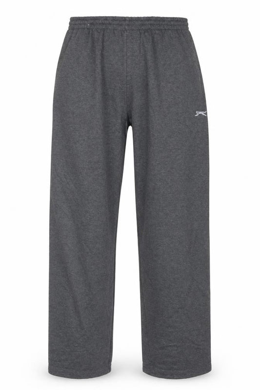 Slazenger Men's Grey L Fleece Sweatpants Elastic Waist Track Trousers