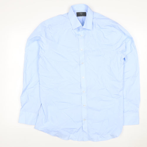Marks and Spencer Men Blue 16 Slim Fit Long Sleeve Business Shirt