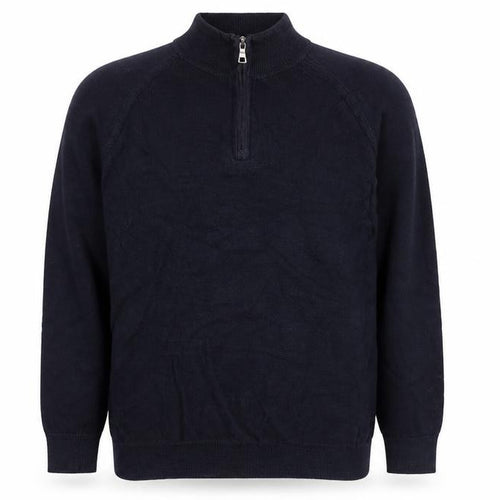 Marks and Spencer Men's Black L 1/4 Zip Cotton Knit Sweatshirt