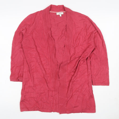 CC Women’s Pink M Open Knit Cardigan Long Sleeve V-Neck
