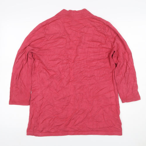 CC Women’s Pink M Open Knit Cardigan Long Sleeve V-Neck