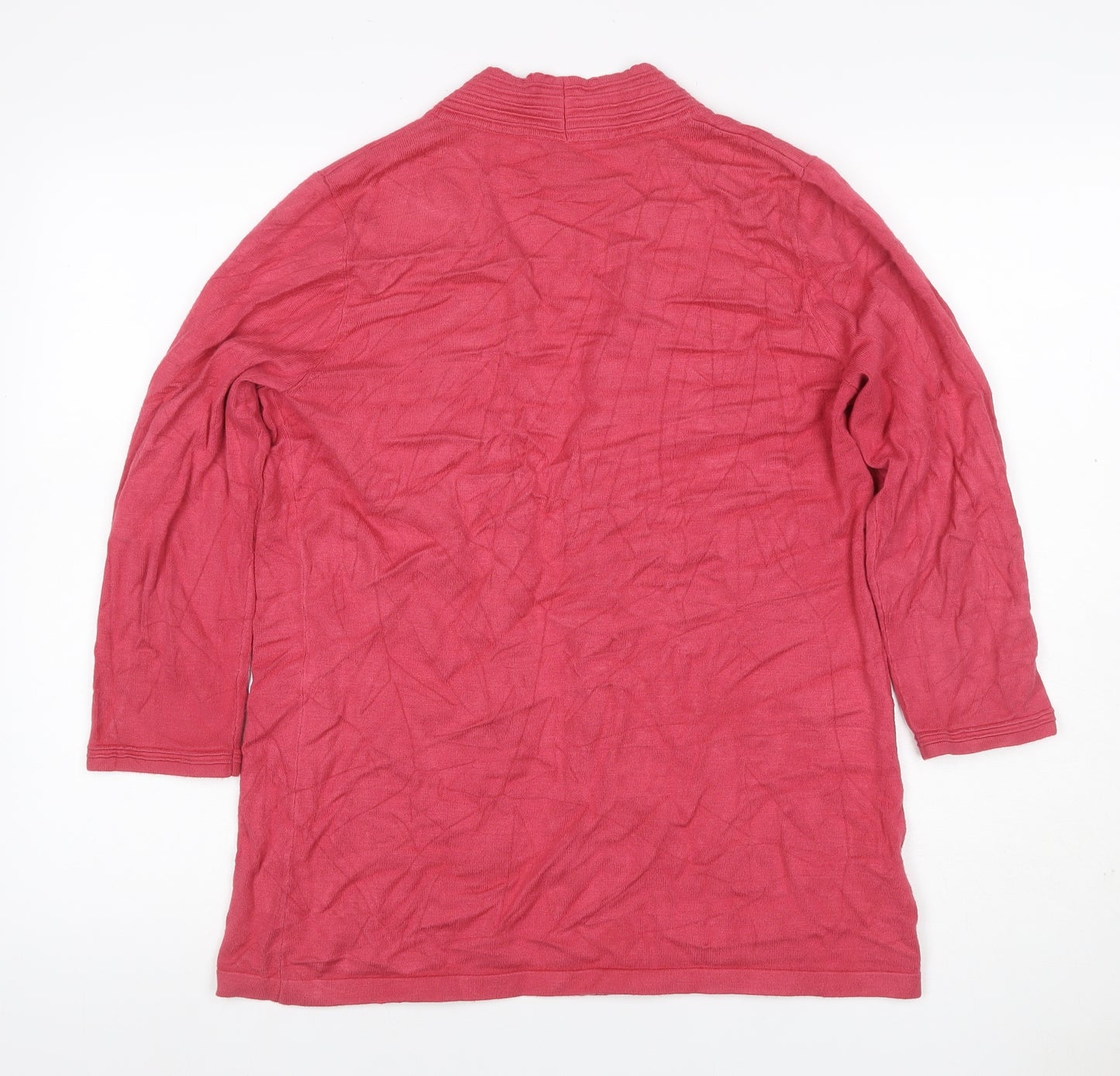 CC Women’s Pink M Open Knit Cardigan Long Sleeve V-Neck