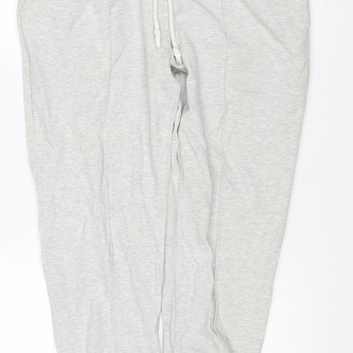 Reiss Men Grey M Jogger Sweatpants Drawstring Zip Pocket Cotton Blend