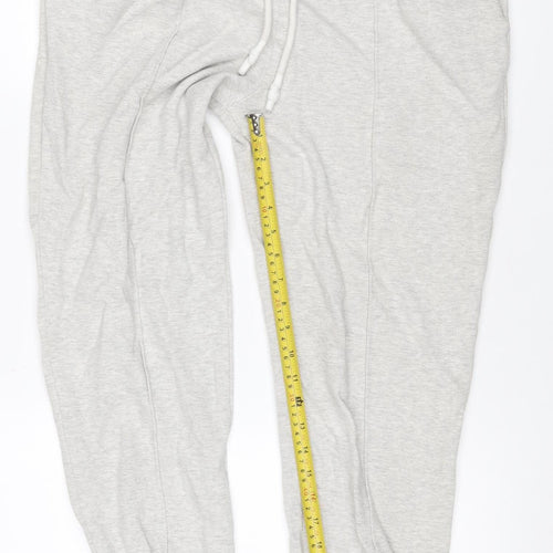 Reiss Men Grey M Jogger Sweatpants Drawstring Zip Pocket Cotton Blend
