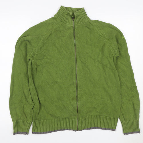 Timberland Men’s Green M Full Zip High Neck Cotton Knit Jumper