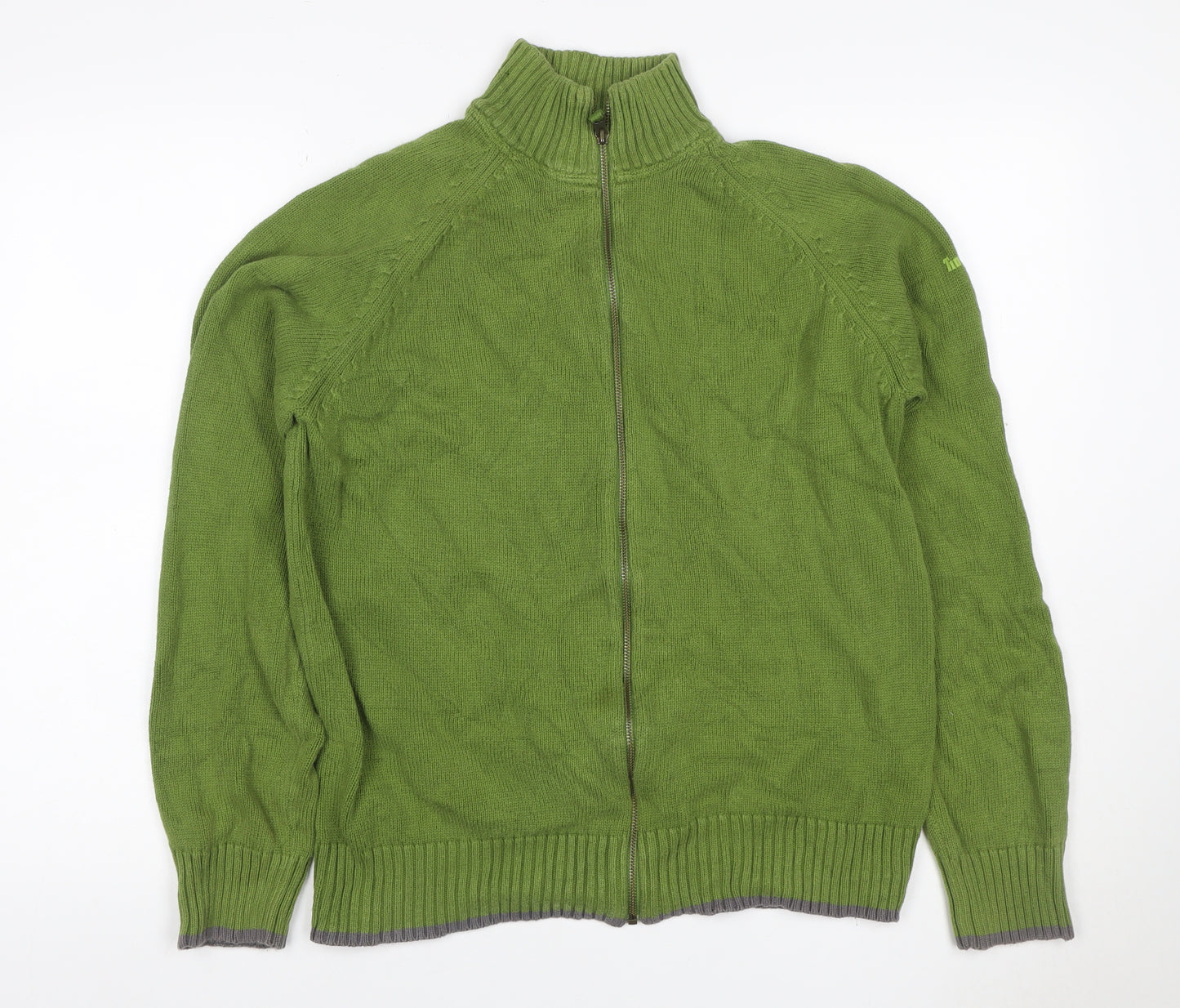 Timberland Men’s Green M Full Zip High Neck Cotton Knit Jumper