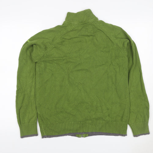 Timberland Men’s Green M Full Zip High Neck Cotton Knit Jumper