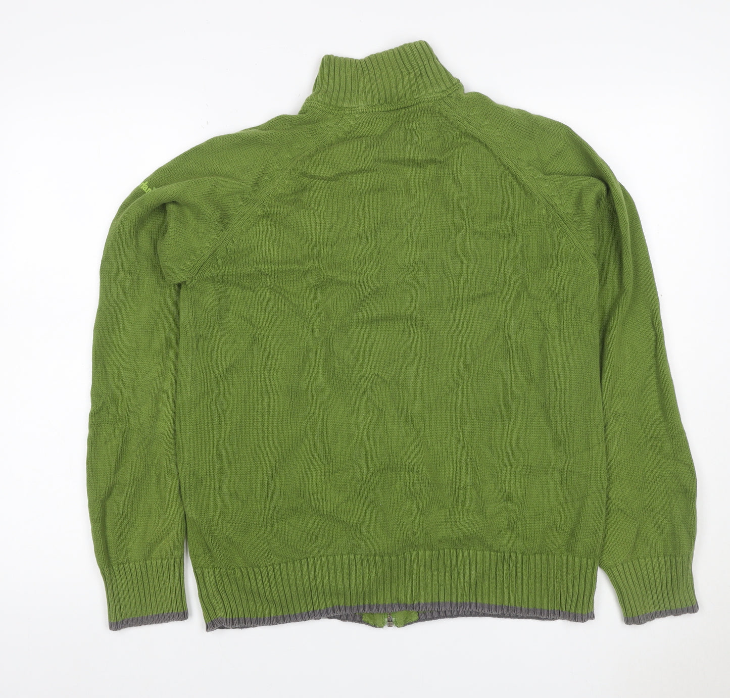 Timberland Men’s Green M Full Zip High Neck Cotton Knit Jumper