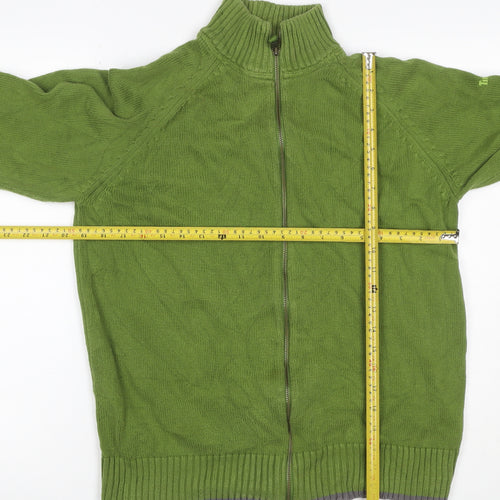 Timberland Men’s Green M Full Zip High Neck Cotton Knit Jumper