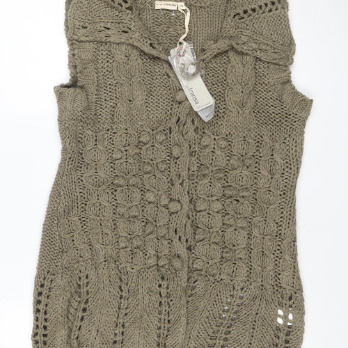 Fransa Women’s Grey XL Cable Knit Button Cardigan Long Sleeve