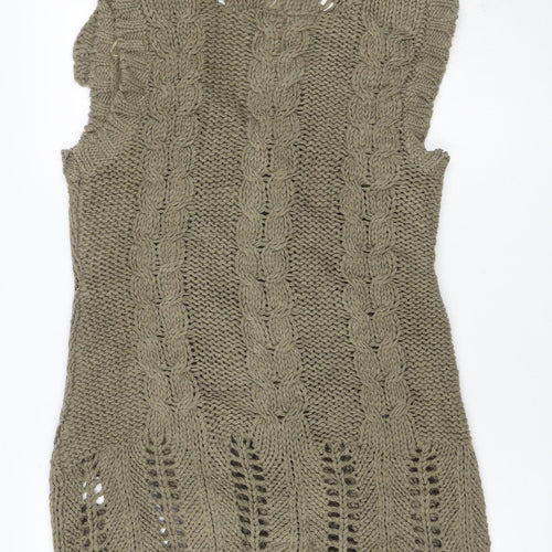 Fransa Women’s Grey XL Cable Knit Button Cardigan Long Sleeve